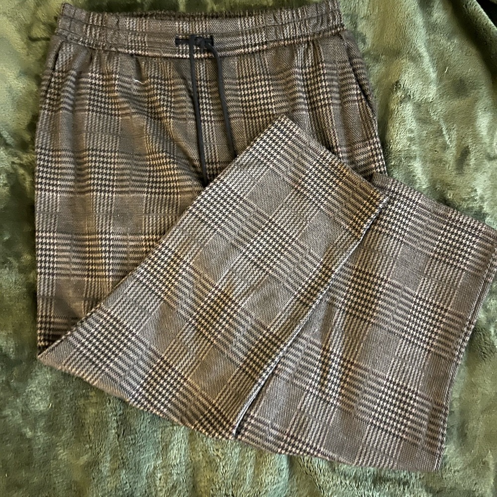Plaid Drawstring Pants
